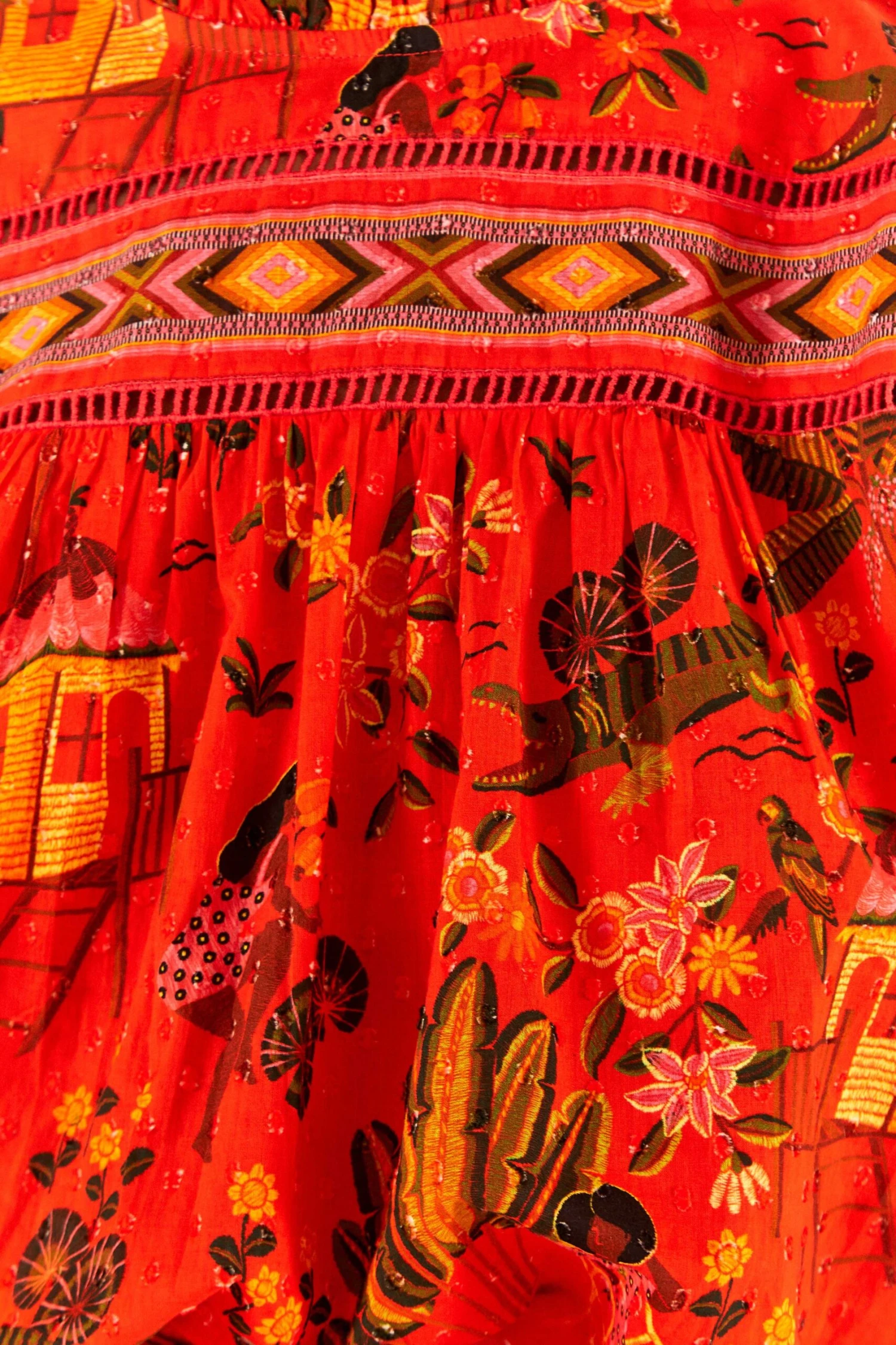 Red Secret Garden Organic Cotton Blouse 6 Red Secret Garden Organic Cotton Blouse - Image 4