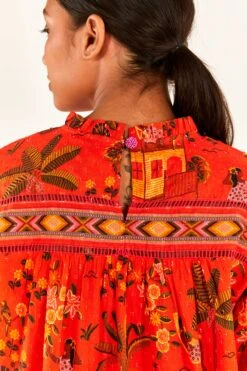 Red Secret Garden Organic Cotton Blouse 13 Red Secret Garden Organic Cotton Blouse -Farm Rio Dress Shop 299824 06