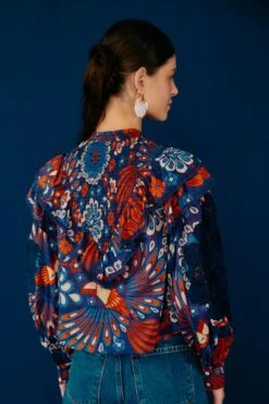 Farm Rio Navy Pineapple Flowers Blouse 7 Farm Rio Navy Pineapple Flowers Blouse -Farm Rio Dress Shop 301819 03