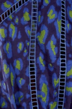 Farm Rio Blue Leopard Pop Blouse -Farm Rio Dress Shop 301831 05