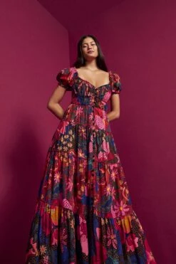 Farm Rio Mixed Wild Life Lenzing™ Ecovero™ Viscose Maxi Dress -Farm Rio Dress Shop 301881 05