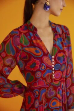 Farm Rio Red Lisa Sheer Midi Dress 8 Farm Rio Red Lisa Sheer Midi Dress -Farm Rio Dress Shop 301903 02