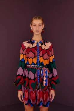 Farm Rio Full Of Hearts Mini Dress