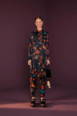 Farm Rio Black Cerrado Sky Lenzing™ Ecovero™ Viscose Shirtdress -Farm Rio Dress Shop 301933 04 1