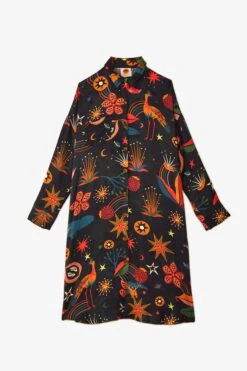 Farm Rio Black Cerrado Sky Lenzing™ Ecovero™ Viscose Shirtdress -Farm Rio Dress Shop 301933 06