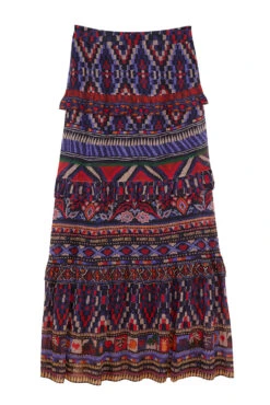 Farm Rio Blue Ainika Tapestry Maxi Skirt -Farm Rio Dress Shop 301951 05