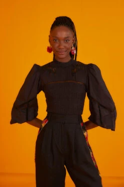 Farm Rio Black Lace Blouse