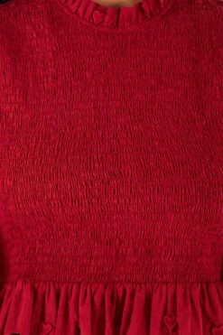 Farm Rio Burgundy 3D Hearts Blouse -Farm Rio Dress Shop 302015 05