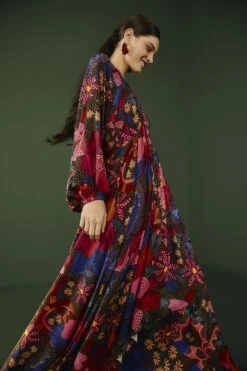 Farm Rio Black Wild Life Lenzing™ Ecovero™ Viscose Maxi Dress -Farm Rio Dress Shop 302684 04