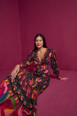 Farm Rio Black Banana Sky Lenzing™ Ecovero™ ViscoseMaxi Dress -Farm Rio Dress Shop 302687 03