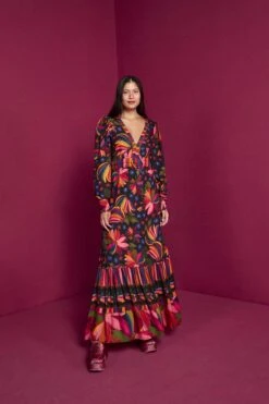 Farm Rio Black Banana Sky Lenzing™ Ecovero™ ViscoseMaxi Dress -Farm Rio Dress Shop 302687 04