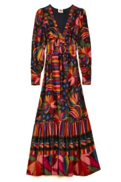 Farm Rio Black Banana Sky Lenzing™ Ecovero™ ViscoseMaxi Dress -Farm Rio Dress Shop 302687 06