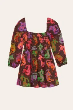 Farm Rio Black Wild Leopards Mini Dress -Farm Rio Dress Shop 303763 05