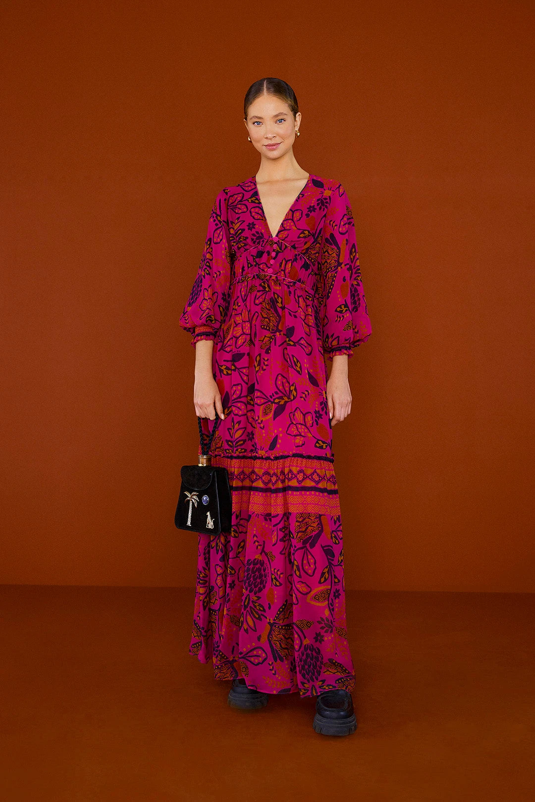 Farm Rio Pink Macaw Forest Maxi Dress 4 Farm Rio Pink Macaw Forest Maxi Dress - Image 2