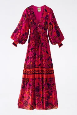 Farm Rio Pink Macaw Forest Maxi Dress 13 Farm Rio Pink Macaw Forest Maxi Dress -Farm Rio Dress Shop 303789 06