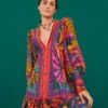 Farm Rio Graphic Foliage Lenzing™ Ecovero™ Viscose Mini Dress -Farm Rio Dress Shop 303810 01