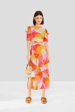Farm Rio Colorful Leaves Midi Dress -Farm Rio Dress Shop 303823 02