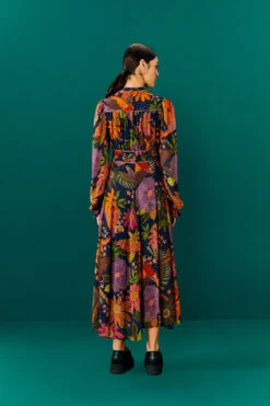 Farm Rio Navy Cool Macaw Midi Dress -Farm Rio Dress Shop 303830 04