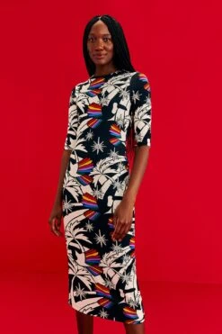 Farm Rio Toucans Wave Lenzing™ Ecovero™ Viscose Midi Dress