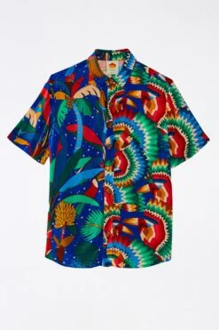 Farm Rio Mixed Blue Prints Unisex Shirt -Farm Rio Dress Shop 303855 06
