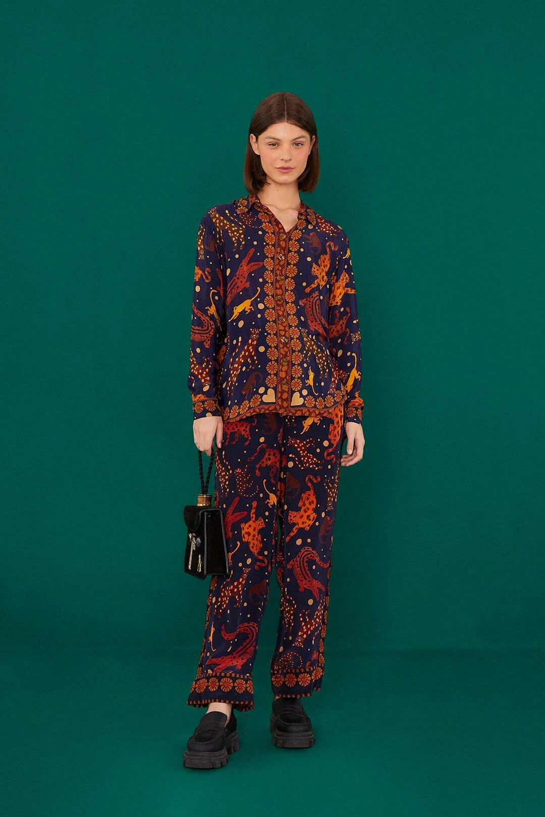 Farm Rio Navy Animal Sky Shirt 4 Farm Rio Navy Animal Sky Shirt - Image 2