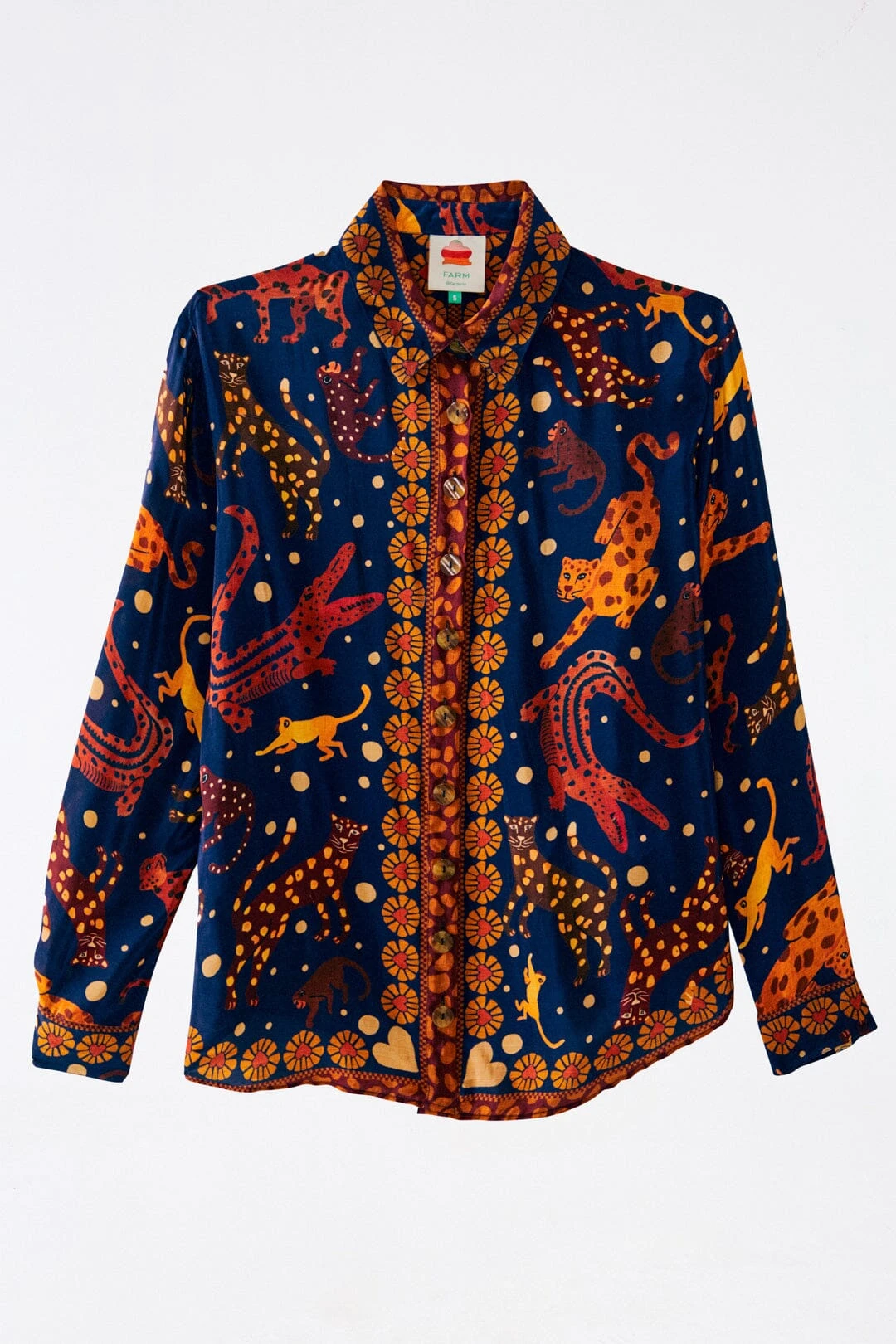 Farm Rio Navy Animal Sky Shirt 7 Farm Rio Navy Animal Sky Shirt - Image 5