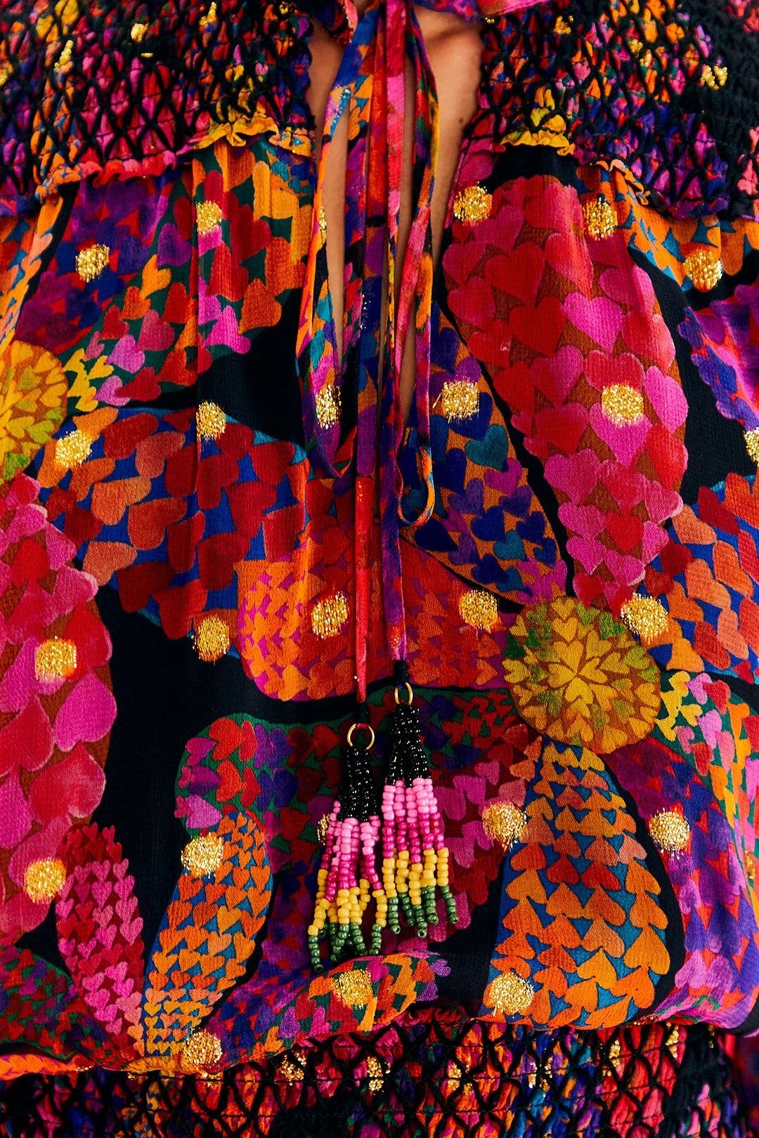 Farm Rio Black Heart Daisy Mini Dress 8 Farm Rio Black Heart Daisy Mini Dress - Image 6