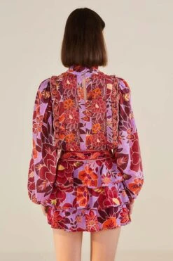 Farm Rio Sweet Floral Layered Mini Skirt -Farm Rio Dress Shop 303902 03