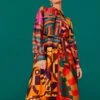 Farm Rio Graphic Scarves Shirtdress -Farm Rio Dress Shop 303921 01