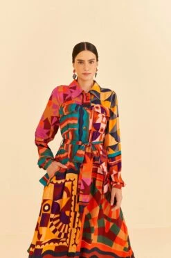 Farm Rio Graphic Scarves Shirtdress -Farm Rio Dress Shop 303921 02 a57966c1 f954 4292 a726 f8c92be1aaae