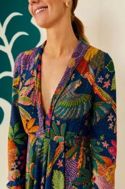 Farm Rio Navy Cool Macaw Maxi Dress 10 Farm Rio Navy Cool Macaw Maxi Dress -Farm Rio Dress Shop 303923 03