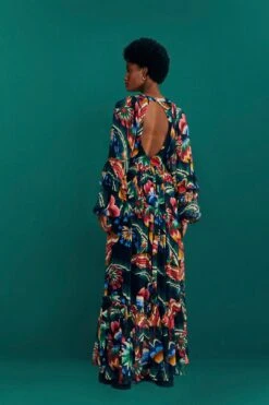 Farm Rio Black Chevron Forest Maxi Dress 7 Farm Rio Black Chevron Forest Maxi Dress -Farm Rio Dress Shop 303935 04