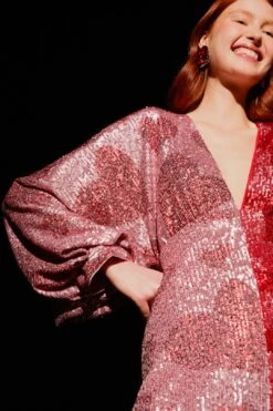 Farm Rio Hearts Sequin Midi Dress -Farm Rio Dress Shop 303943 03