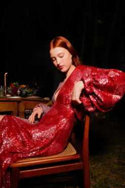 Farm Rio Hearts Sequin Midi Dress -Farm Rio Dress Shop 303943 05