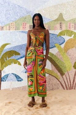 Farm Rio Toucans Scarf Lenzing™ Ecovero™ Viscose Crop Top -Farm Rio Dress Shop 303977 01