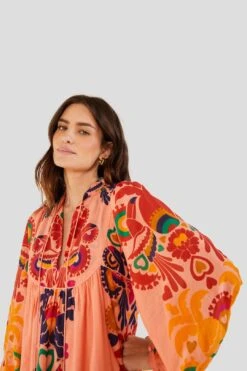 Farm Rio Peach Amulet Midi Dress -Farm Rio Dress Shop 303983 03