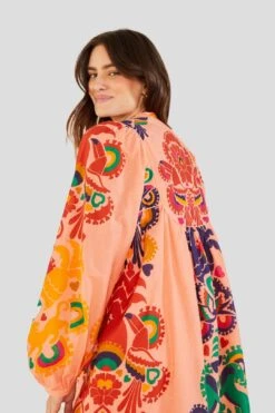 Farm Rio Peach Amulet Midi Dress -Farm Rio Dress Shop 303983 05