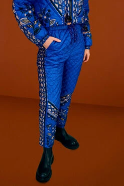 Farm Rio Black Macaw Forest Quilted Pants