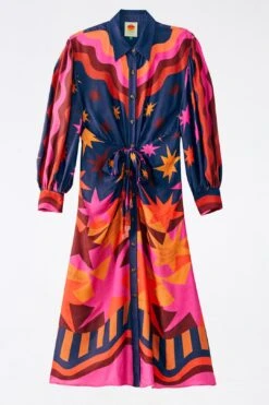 Farm Rio Graphic Scarves Lenzing™ Ecovero™ Viscose Midi Dress -Farm Rio Dress Shop 304157 06