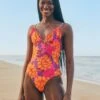 Farm Rio Pink Flowers Garden One Piece Swimsuit -Farm Rio Dress Shop 304286 01