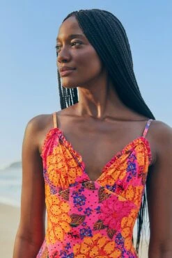 Farm Rio Pink Flowers Garden One Piece Swimsuit -Farm Rio Dress Shop 304286 03