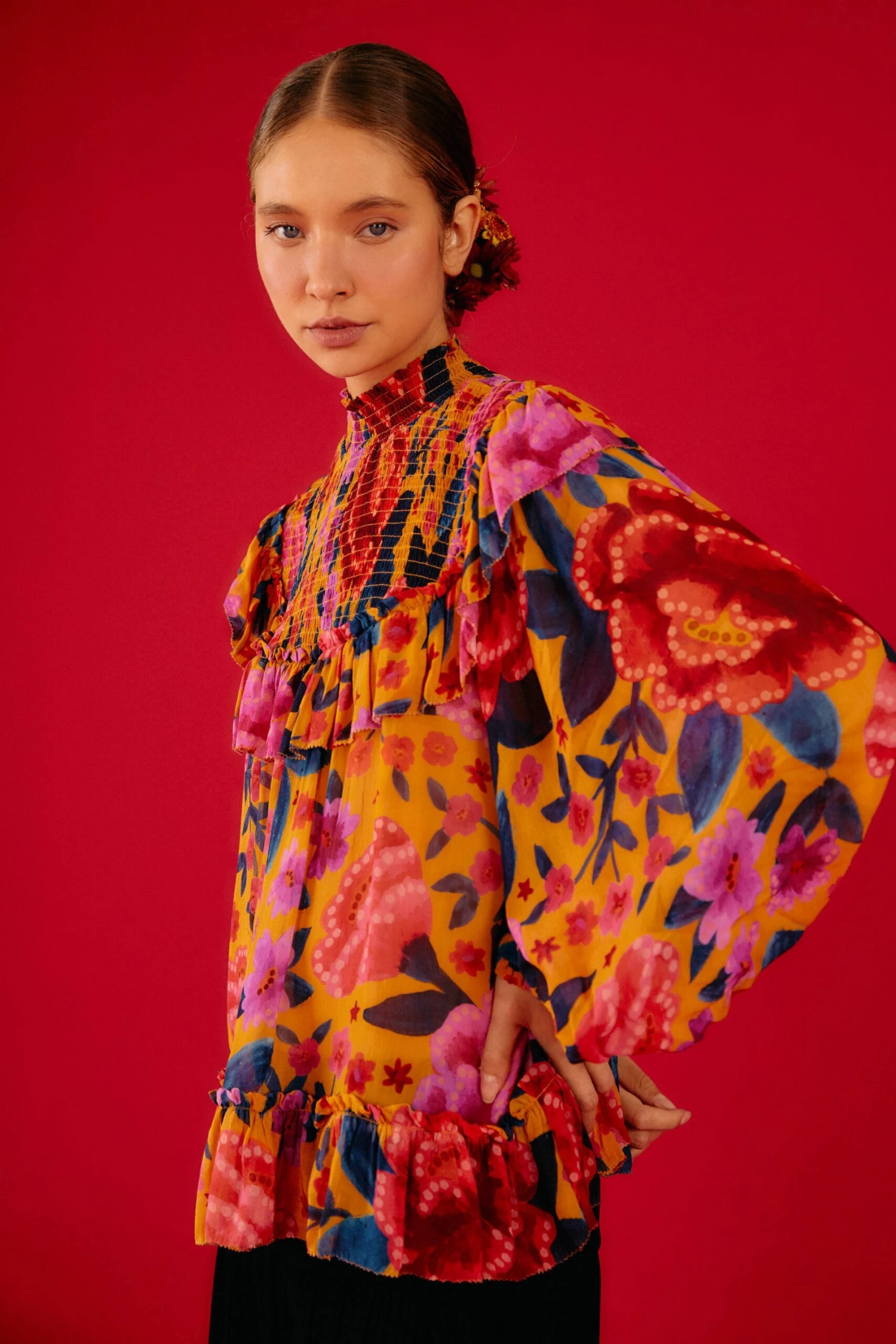 Farm Rio Yellow Floral Dream Blouse 3 Farm Rio Yellow Floral Dream Blouse