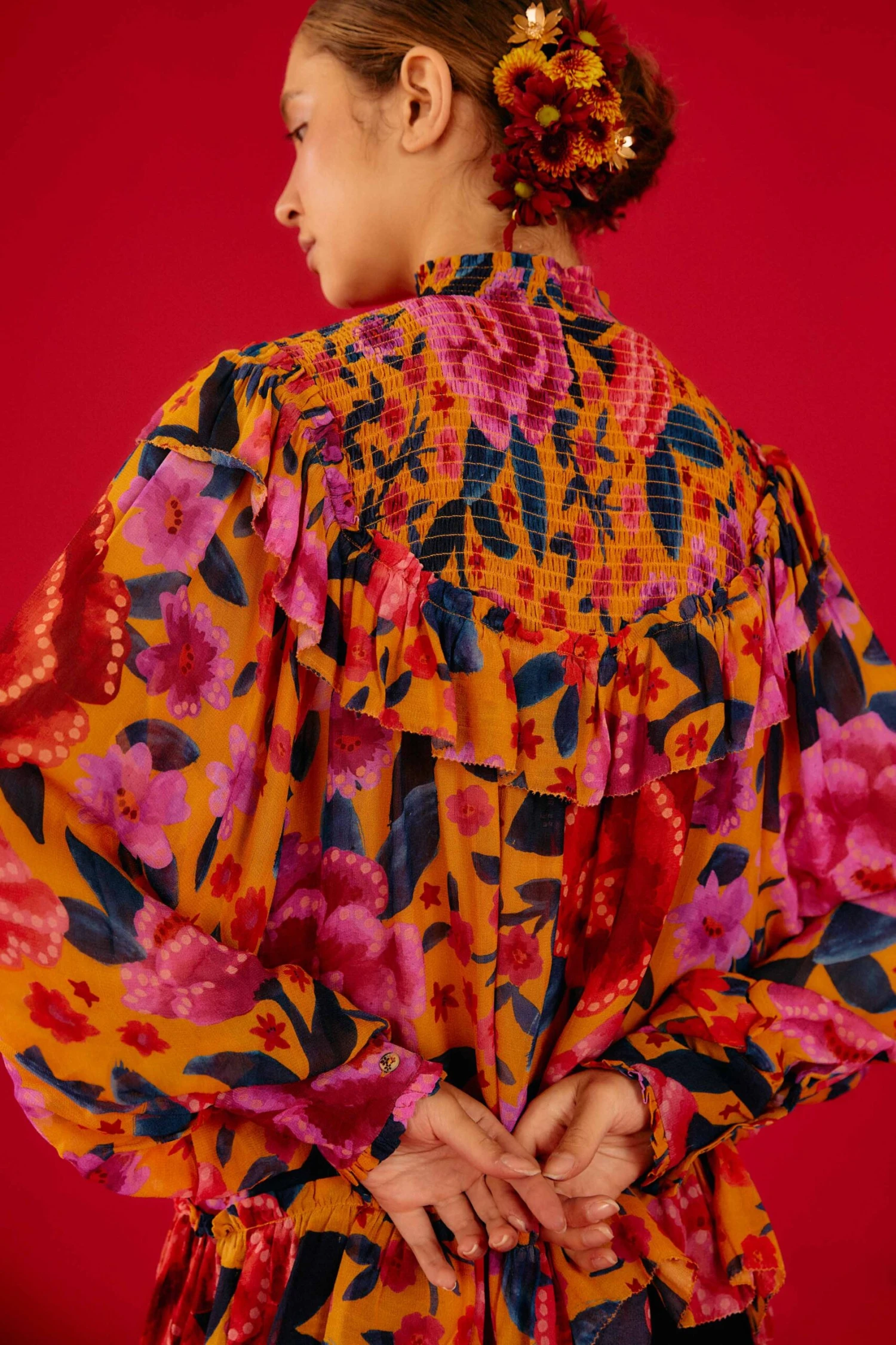 Farm Rio Yellow Floral Dream Blouse 4 Farm Rio Yellow Floral Dream Blouse - Image 2