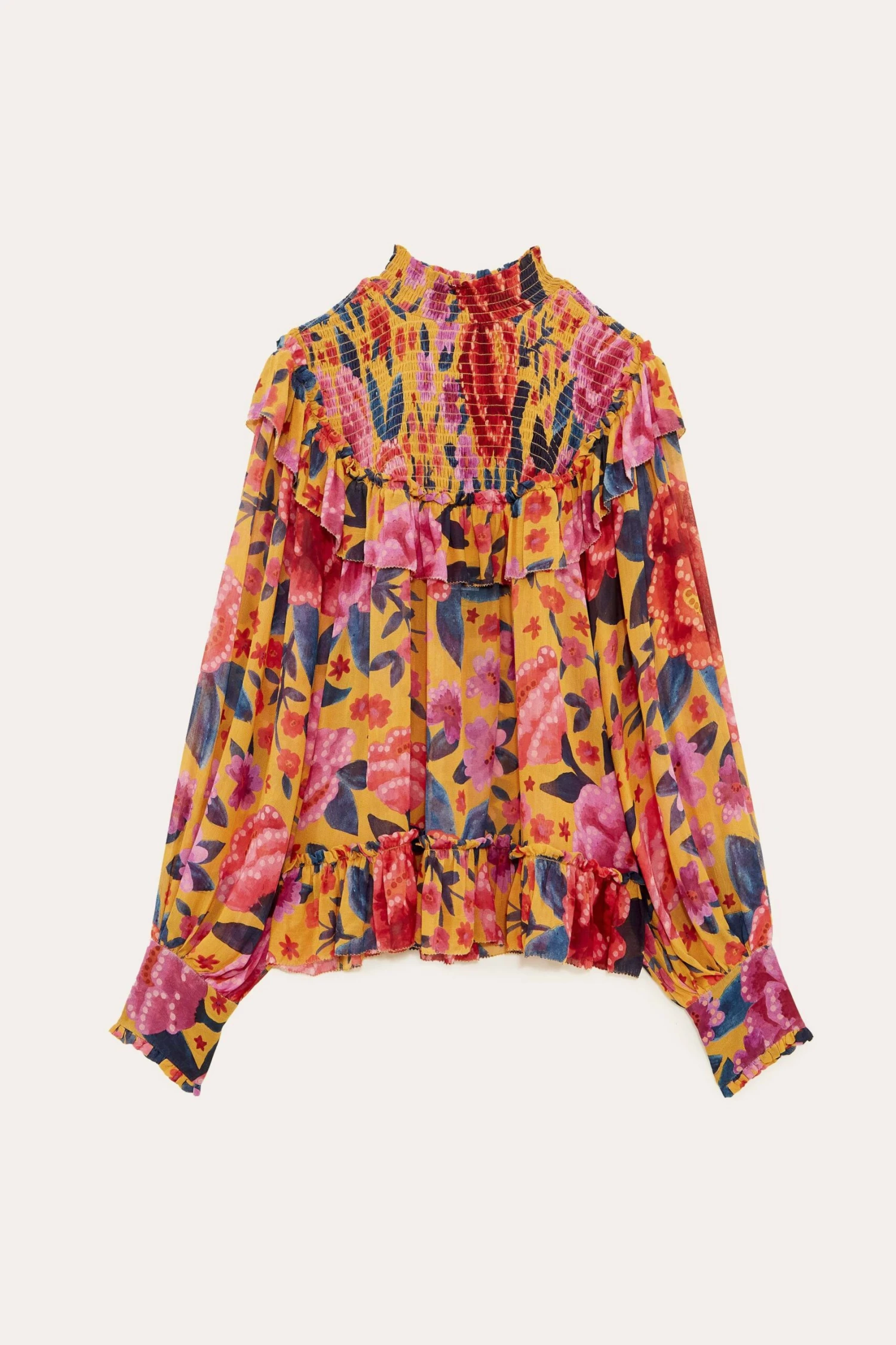 Farm Rio Yellow Floral Dream Blouse 8 Farm Rio Yellow Floral Dream Blouse - Image 6