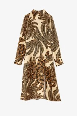 Farm Rio Sand Yawanawa Vanahu Lenzing™ Ecovero™ Viscose Midi Dress -Farm Rio Dress Shop 304582 05