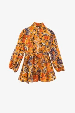 Farm Rio Yellow Pineapple Flowers Mini Dress -Farm Rio Dress Shop 304585 05