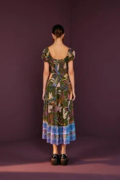 Farm Rio Green Wild Jungle Corset Midi Dress -Farm Rio Dress Shop 304591 02