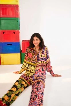 Farm Rio Patchwork Tapestry Smiley® Pants -Farm Rio Dress Shop 305163 01