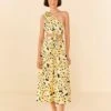 Farm Rio Yellow Bossa Banana Knot Midi Dress -Farm Rio Dress Shop 305266 02
