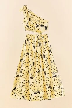 Farm Rio Yellow Bossa Banana Knot Midi Dress -Farm Rio Dress Shop 305266 06